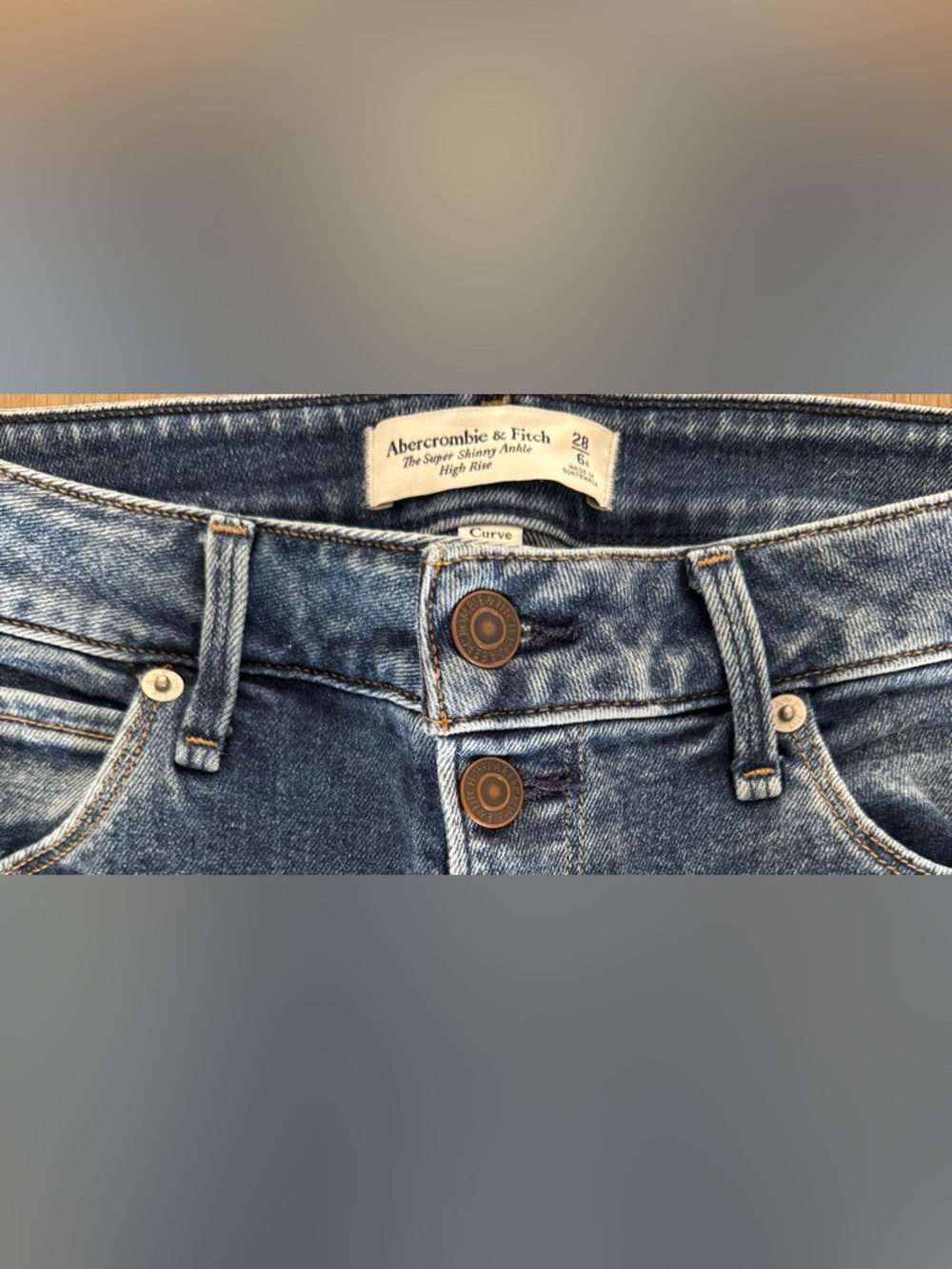 Abercrombie & Fitch The Super Skinny Ankle High Rise Jeans - Size 28/6R - Picture 4 of 4